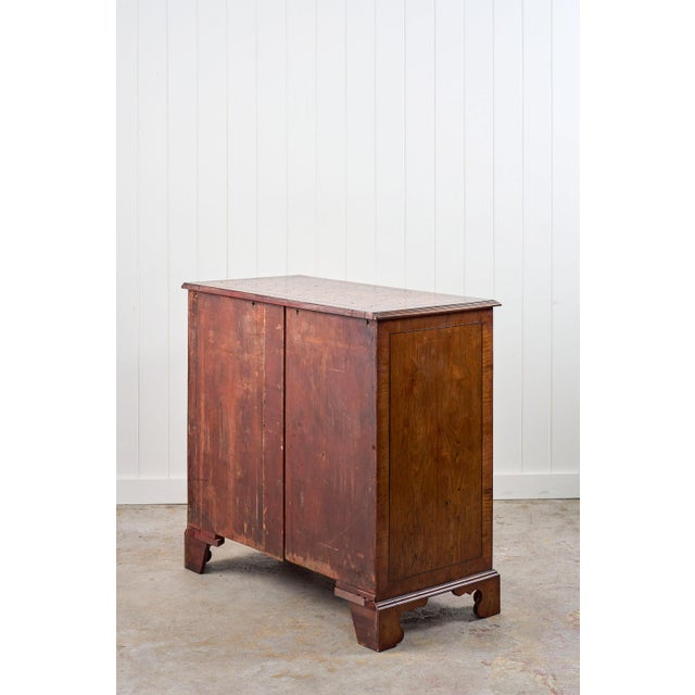 18th Century Large English Oyster Cut Chest of Drawers on Bracket Feet For Sale - Image 9 of 10