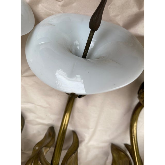 Victorian Antique English Glass Calla Lily Flower Curtain Rod Holders- Set of 4 For Sale - Image 3 of 3