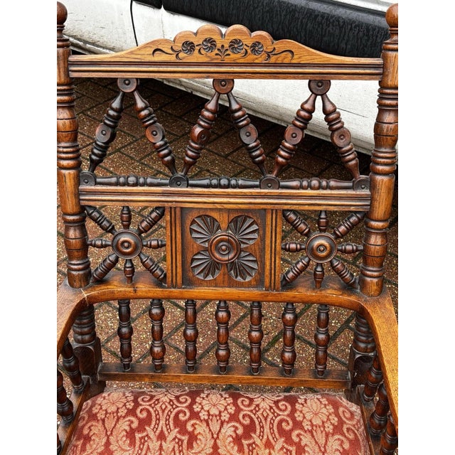 Arts & Crafts Oak Armchair For Sale - Image 5 of 9