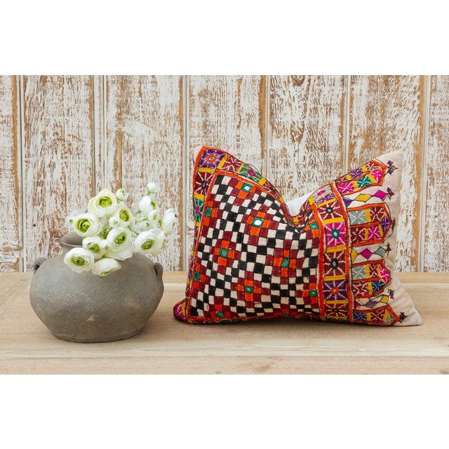 Red Thar Antique Tribal Grain Sack Pillow For Sale - Image 8 of 9