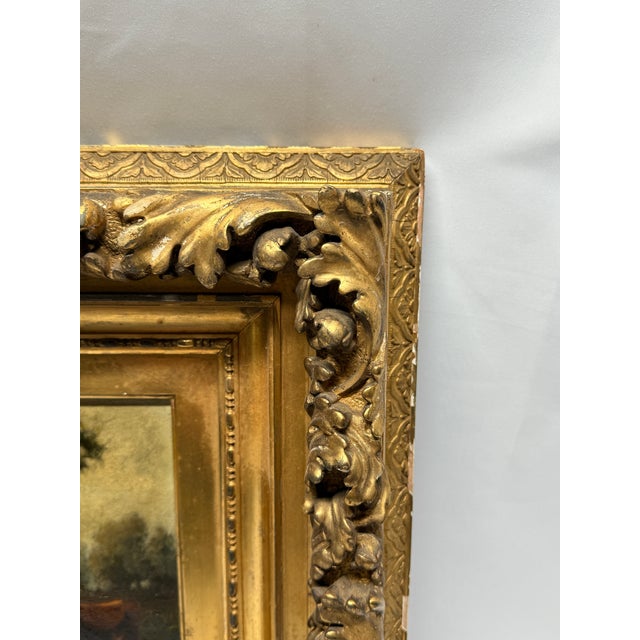 "Cattle at the Water's Edge" Oil on Canvas with Board Backing William Hart (American, 1823–1894) 20.25" w x 18.25" h...