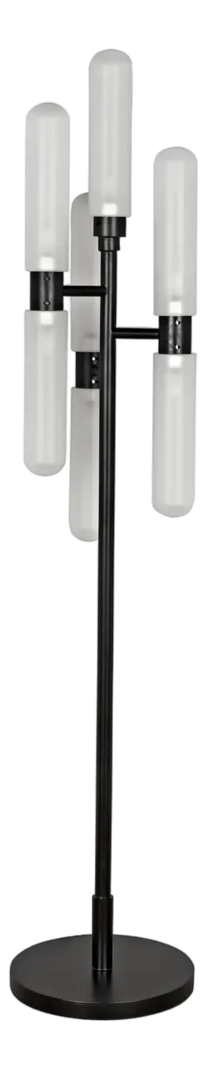 NOIR Dominique Floor Lamp, Black Metal