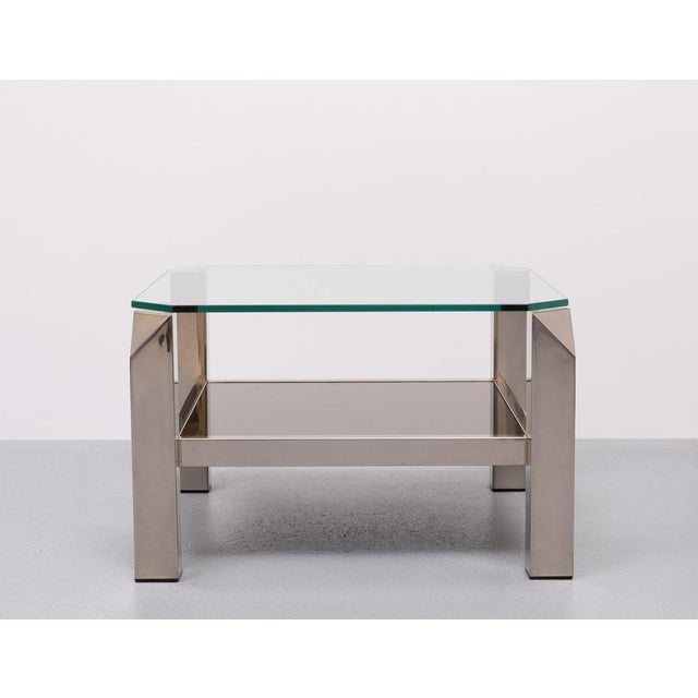 1970s Mid-Century Modern Square Coffee Table in Chrome and Glass from Belgo Chrome, 1970s For Sale - Image 5 of 8