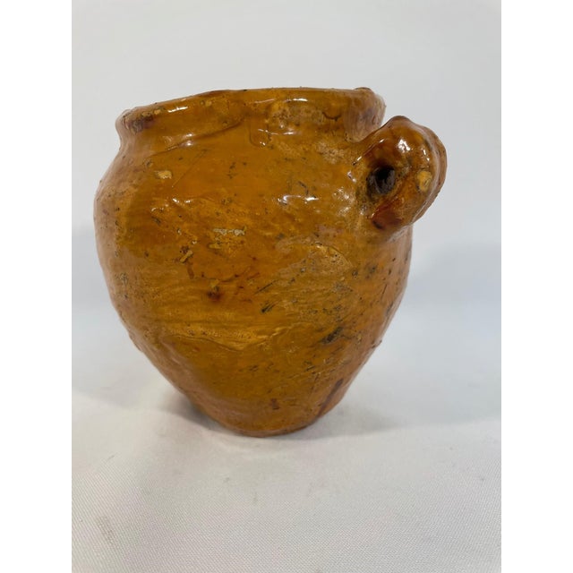 Mustard Rare 1890s Petite Glazed Earthenware French Confit Pot or Jar For Sale - Image 8 of 17