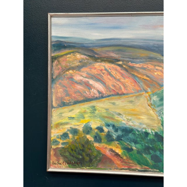 Mid-Century Modern Lalla Blecher, Landscape, 1994, Oil on Canvas, Framed For Sale - Image 3 of 18