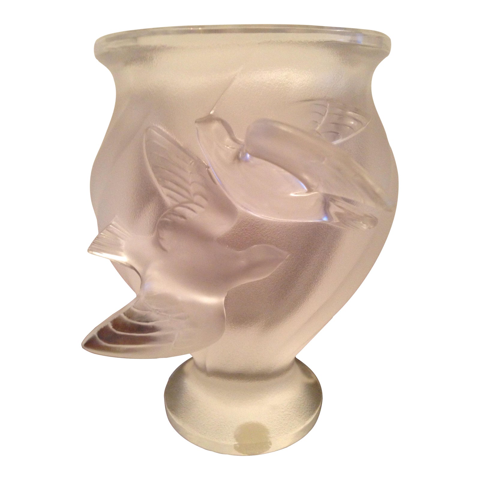 Vintage Lalique Frosted Crystal Vase Chairish