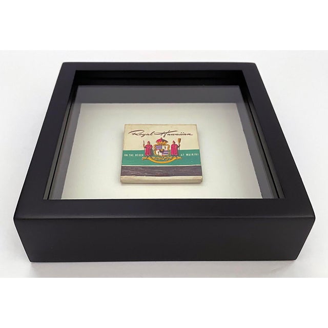 Tribal Mid 20th Century Vintage Framed Matchbook From the Royal Hawaiian Hotel For Sale - Image 3 of 6