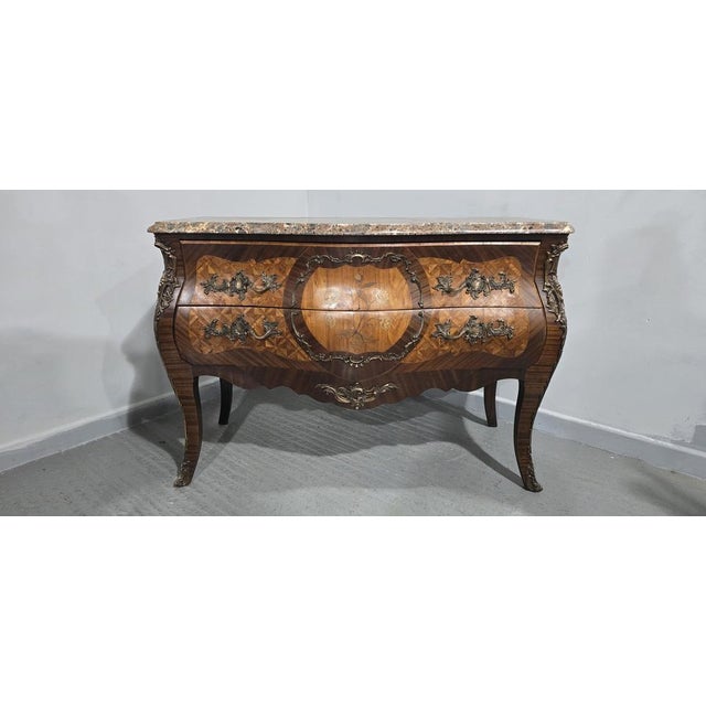 Large French Marquetry Commode For Sale - Image 5 of 14