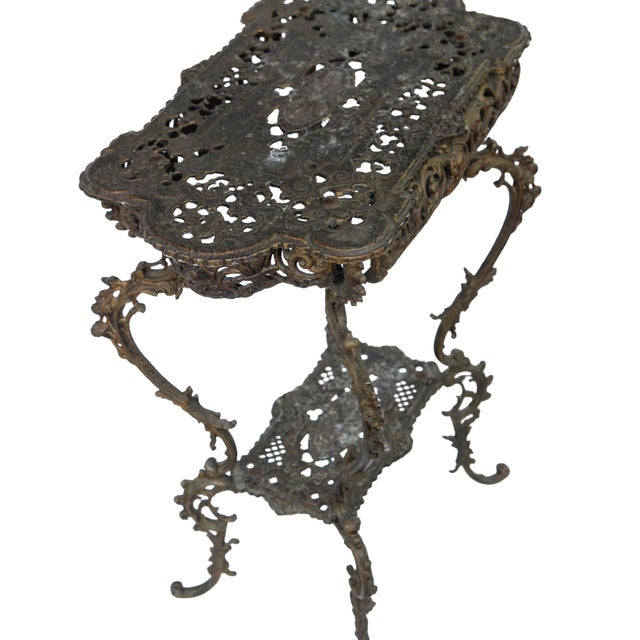 Cast Aluminum 19th Century Side Table For Sale In Los Angeles - Image 6 of 10