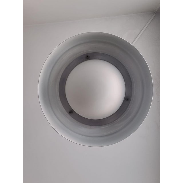 Metal Opal Glass and Metal Chandelier by Pia Guidetti Crippa for Lumi, Italy, 1970s For Sale - Image 7 of 12