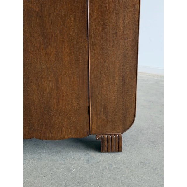 Wood 1950s Art Deco Walnut Armoire For Sale - Image 7 of 17