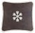 Christmas Happy Pillow with Snowflake in Brown and Beige from Lo Decor For Sale