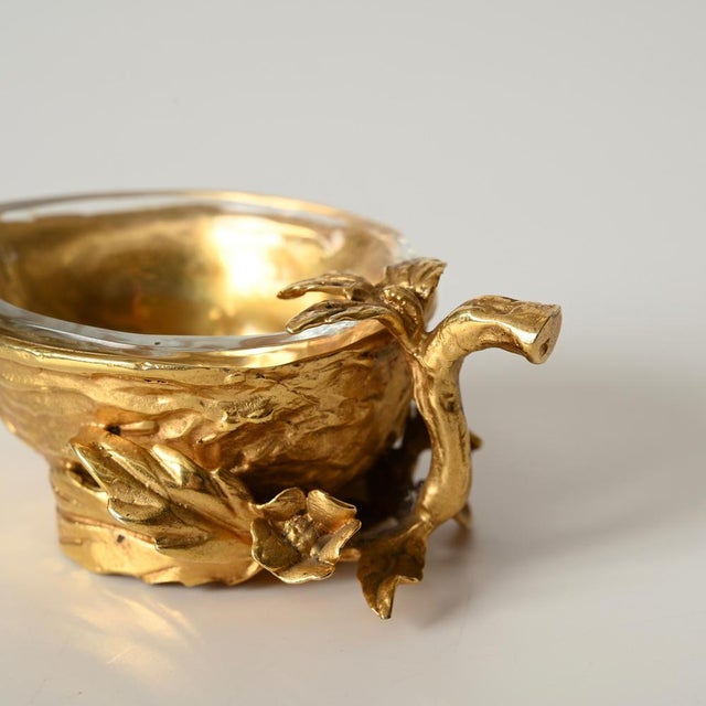 1970s Gilded Walnut Salt Spice Cellar by Gabriella Crespi, Italy, 1970s For Sale - Image 5 of 15