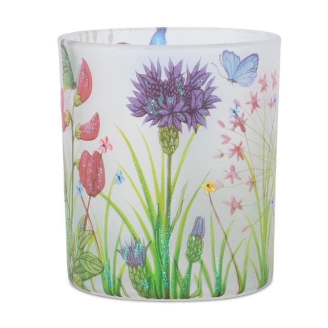 Kenneth Ludwig Chicago Floral Butterfly Votive Candle Holder (Set of 6) For Sale - Image 4 of 6