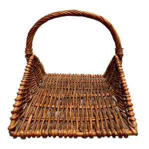 Vintage Natural Wood Decor & Storage Basket Tray