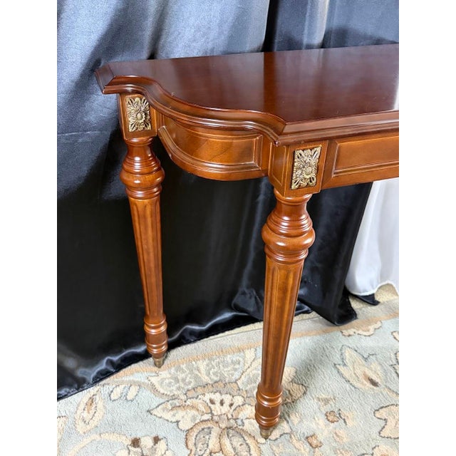 Late 20th Century The Executive’s Alcove: Neoclassical Writing Console & Medallion Armchair Suite — 3 Pieces For Sale - Image 10 of 14
