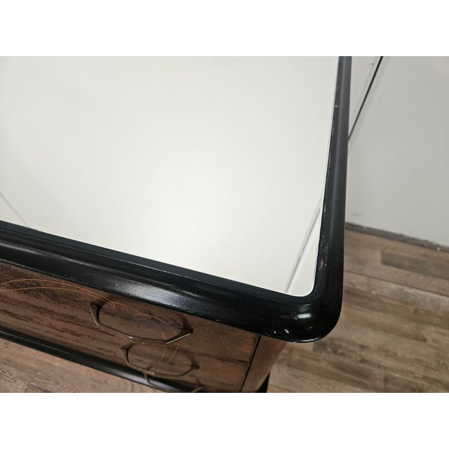 Mahogany-Paneled Chest of Drawers with Mirrored Top, 1960 For Sale - Image 6 of 14