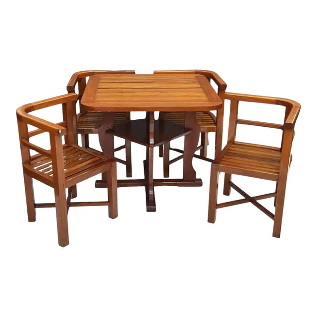 Heal's Card or Games Table and Chairs Set From England, c.1930 For Sale