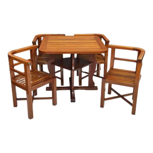 Heal's Card Table and Chairs Set From England, C.1930