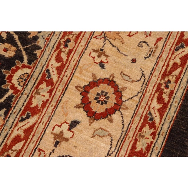 Transitional 1990s Bohemien Ziegler Brown Beige Hand-Knotted Wool Rug - 9'1'' X 11'9'' For Sale - Image 3 of 8