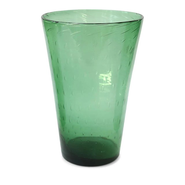 Green Italian Green Glass Vase by Empoli For Sale - Image 8 of 8