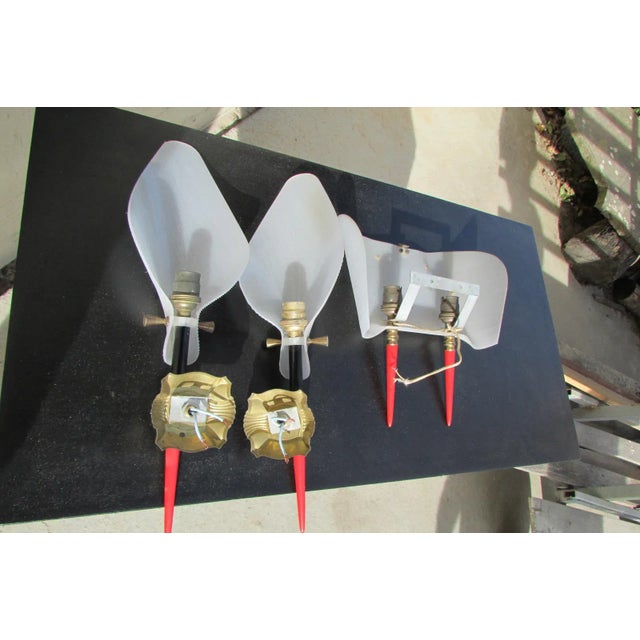 Chandelier and Wall Sconces, 1960s, Set of 3 For Sale - Image 4 of 10