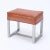 Contemporary Pair of Chrome and Leather Covered Stools or Benches For Sale - Image 3 of 6