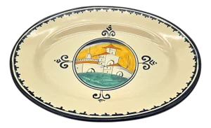 Late 20th Century Corso Dei Fiori “Casolare” 15” Serving Platter, Hand Painted Maiolica