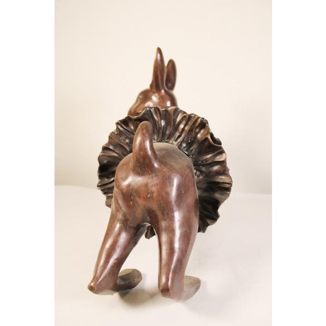 Metal Bronze Bunny in Tutu For Sale - Image 7 of 8