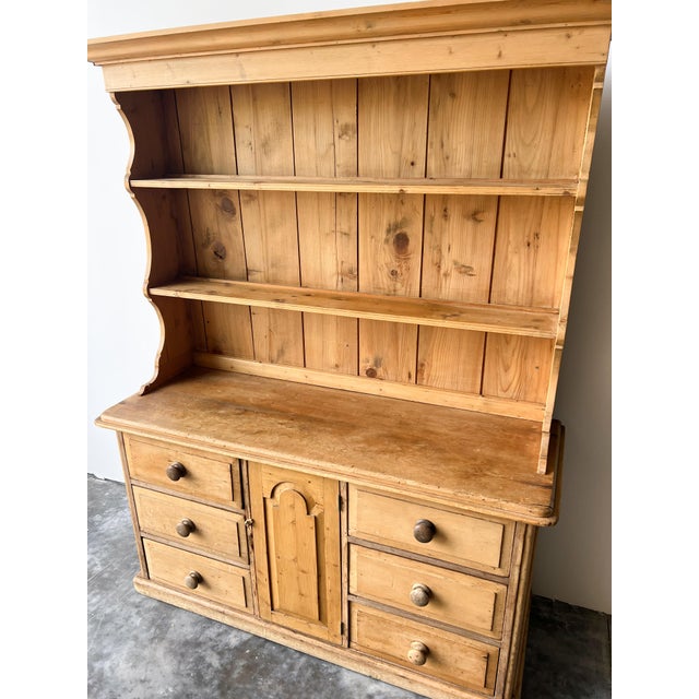 English Antique English Pine Dresser Hutch For Sale - Image 3 of 9
