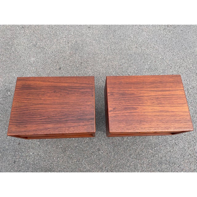1960s Teak Nightstands attributed to Johannes Andersen for Dyrlund, 1963, Set of 2 For Sale - Image 5 of 11