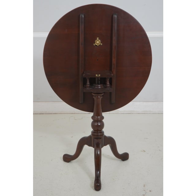 Ethan Allen Georgian Court Cherry Tilt Top Table For Sale - Image 10 of 12