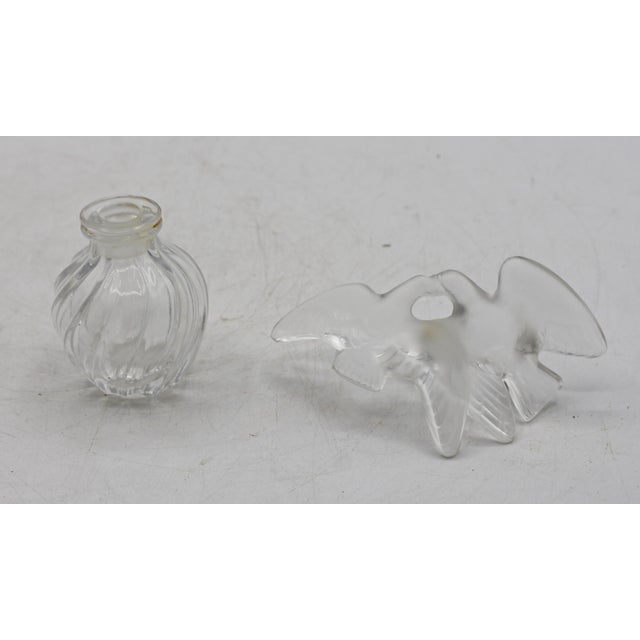 Lalique Circa 1950-1960s Love Birds Glass Perfume Bottle by Lalique For Sale - Image 4 of 8