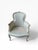 Wood Vintage French Louis XV Style Striped Silk Bergère Chair With Matching Pillow For Sale - Image 7 of 16