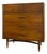 Vintage Mid Century Modern Broyhill Sculptra Walnut Highboy Dresser. For Sale