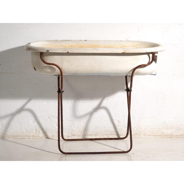 Black Bathtub in Enamelled Iron, Central Europe, 1950 For Sale - Image 8 of 15
