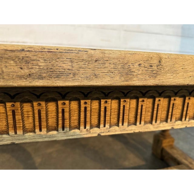 Wood Larger Farmhouse Dining Table in Bleached Oak, 1925 For Sale - Image 7 of 18