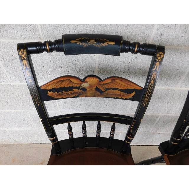 L Hitchcock Maple Stenciled Eagle Back Tavern Inn Chairs - Set of 3 For Sale In Philadelphia - Image 6 of 17