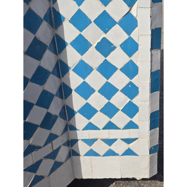2020s Moroccan Turquoise & White Mosaic Tile Fountain / Rafraf Style For Sale - Image 5 of 8