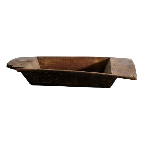 Large Antique Swedish Brutalist Wooden Tray with Handles, 1800s For Sale