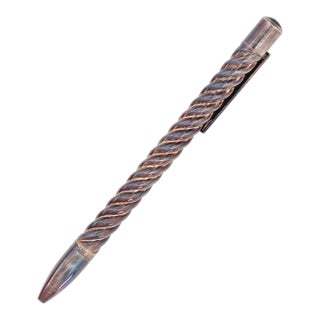 David Yurman Vintage Sterling Silver With Black Onyx Cable Pen For Sale