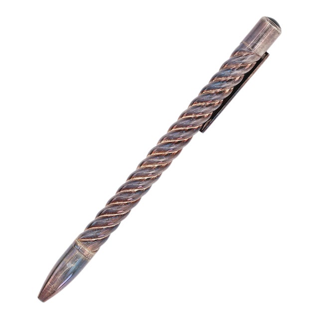 David Yurman Vintage Sterling Silver With Black Onyx Cable Pen For Sale