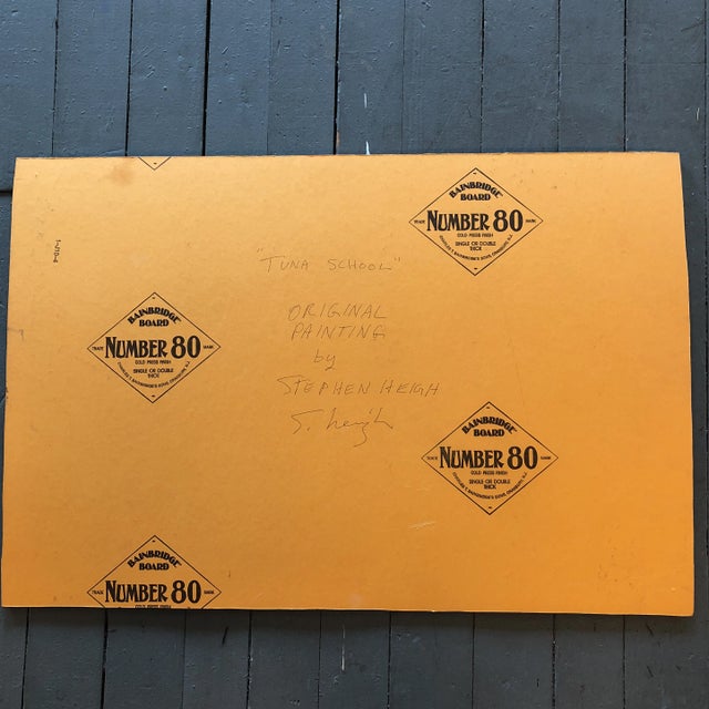 2010s Original Stephen Heigh Painting “Tuna School” Fish For Sale - Image 5 of 7