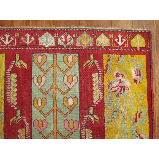 Early 21st Century Colorful Red Yellow Turkish Melas Early 20th Century Wool Runner - 3'5" x 13' For Sale - Image 5 of 6