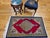 Red Vintage Persian Qum Area Rug, Hand-Knotted Wool, Geometric Medallion Pattern, 3x5, Red & Navy For Sale - Image 8 of 18
