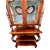 Two-part Queen Anne style etagere. Upper cabinet features interior glass shelf and operable lighting. Bottom features two...