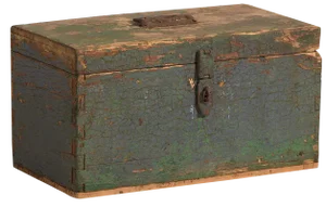 Antique Green Patina Military Box, 1910