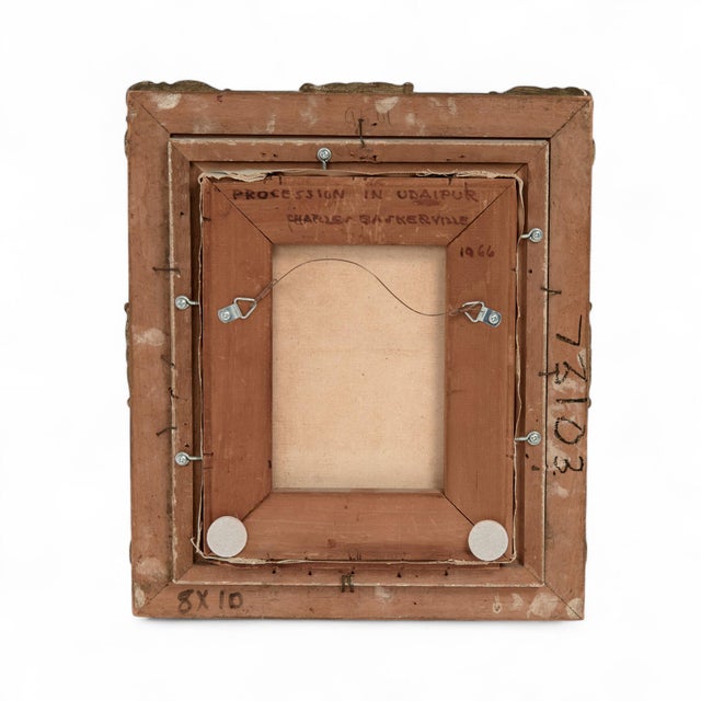 Vintage Anglo Indian Painting of an Elephant Procession by Charles Baskerville For Sale - Image 12 of 12