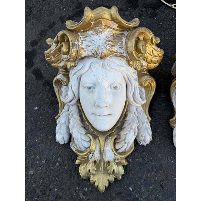 Early 20th Century Pair of Early 20th Century French Neoclassical Wall Ornaments For Sale - Image 5 of 7