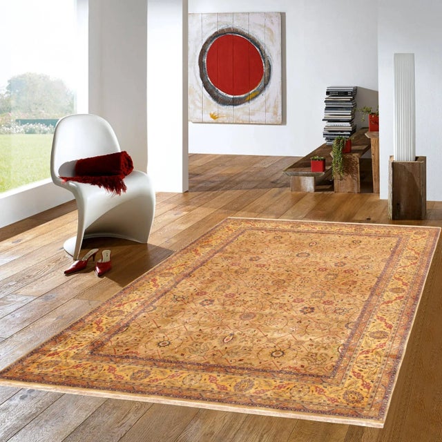 Pasargad Home Tabriz Lamb's Wool Area Rug, 8' 1" X 11' 3", Camel For Sale In New York - Image 6 of 7